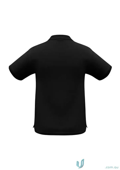 Ladies Sorrento Polo black polo shirt with neon short sleeve style and white button placket