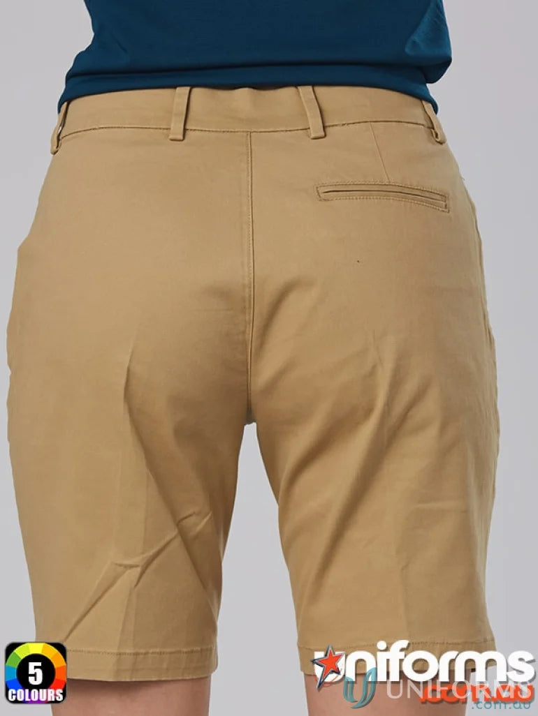 Ladies stretch slimfit Boston shorts in khaki color from M9391 ladies stretch collection