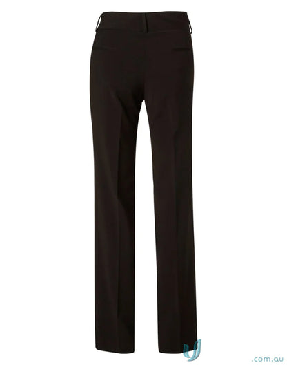 Black straight-leg trousers from Ladies Stretch Stripe Low Rise Pants collection