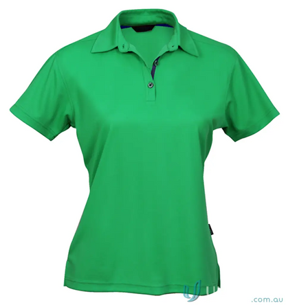 Ladies bright green polo shirt with placket and soft fabric from SuperDry