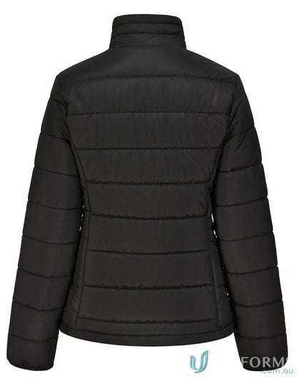 Black quilted puffer jacket from Winning Spirit Ladies 3D Cut Sustainable Insulated Puffer, recycled PET