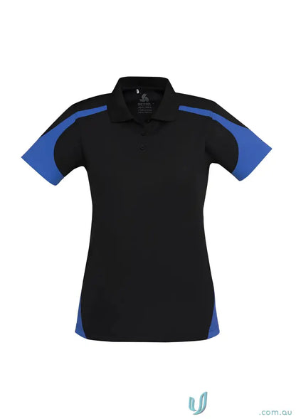 Black and blue ladies talon polo shirt from Biz Cool™ perfect blend for casual style