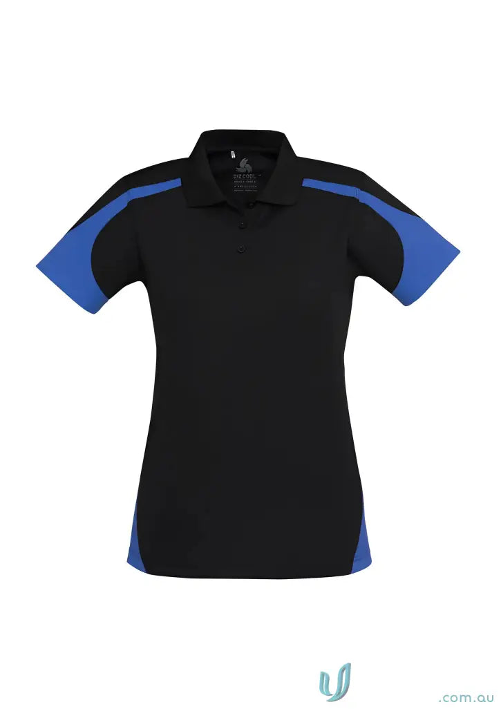 Black and blue ladies talon polo shirt from Biz Cool™ perfect blend for casual style
