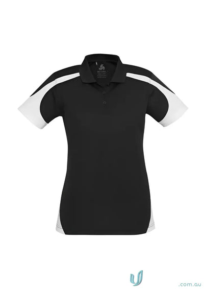 Black and white ladies Talon Polo shirt for biz cool style perfect blend comfort