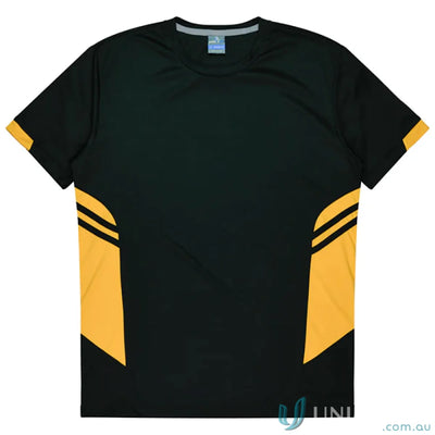 Black and gold Ladies Tasman Tee athletic t-shirt made with comfy fabric for workwear