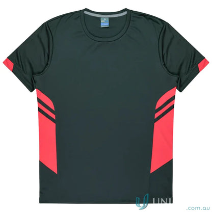 Black and red athletic T-Shirt made from comfortable fabric, perfect for uniforms or workwear
