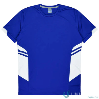 Blue and white Ladies Tasman Tee made with comfy fabric, perfect for uniforms or workwear