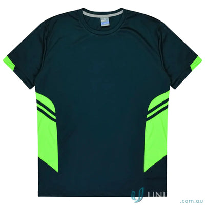 Dark blue and green fabric Ladies Tasman Tee perfect for uniforms or workwear