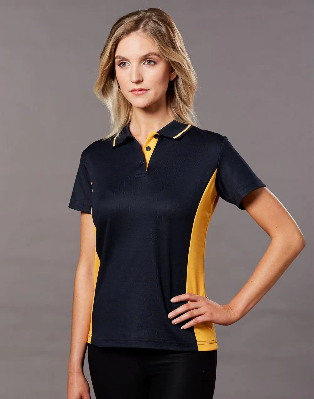 Ladies’ Teammate Polo - Black/Gold / W(08) - POLO