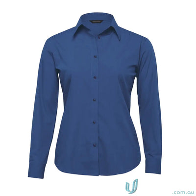Ladies The End on End shirt in royal blue tapered fit professional look