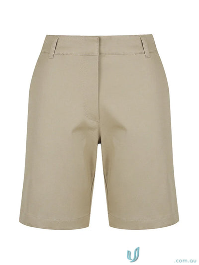Ladies Toby Chino Shorts in Khaki Bermuda style for a chill summer look