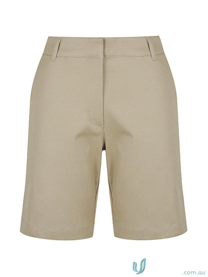 Ladies Toby Chino Shorts in Khaki Bermuda style for a chill summer look