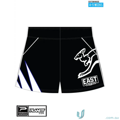 Ladies training shorts in lightweight sports fabric with kangaroo logo