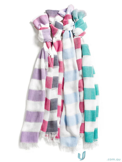 Striped cotton scarves perfect for ladies work uniforms and casual workwear style