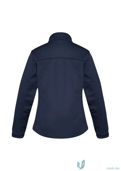 Navy blue women’s softshell jacket with stand-up collar from Ladies U Tech SoftShell collection