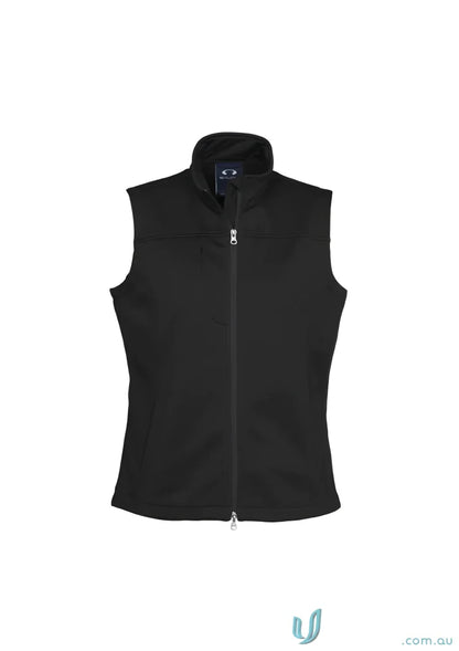 Ladies U:Tech SoftShell Vest with stand-up collar and chest pockets, softshell vest j29123