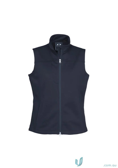 Dark blue Ladies U:Tech SoftShell Vest with full-zip front, softshell vest j29123