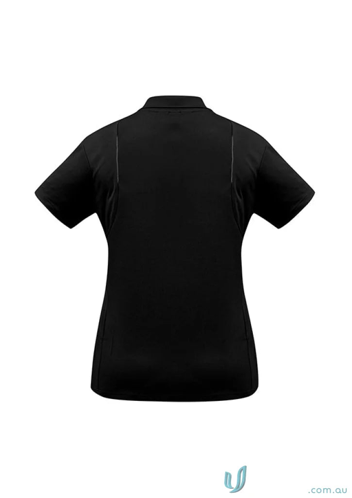 Ladies United Polo black short-sleeved polo shirt in sports interlock fabric from Biz Collection Ladies