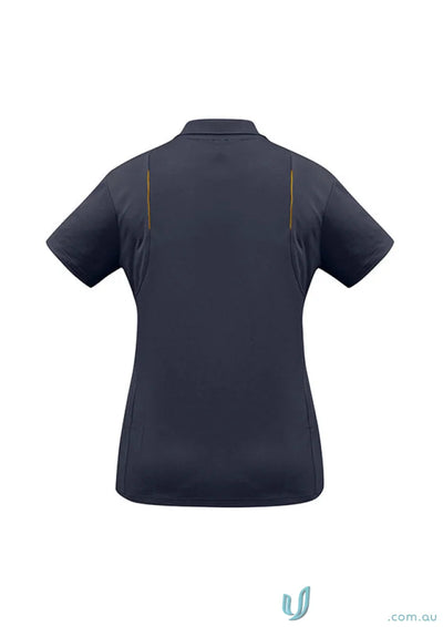 Ladies United Polo in dark blue short-sleeved sports interlock fabric for ladies