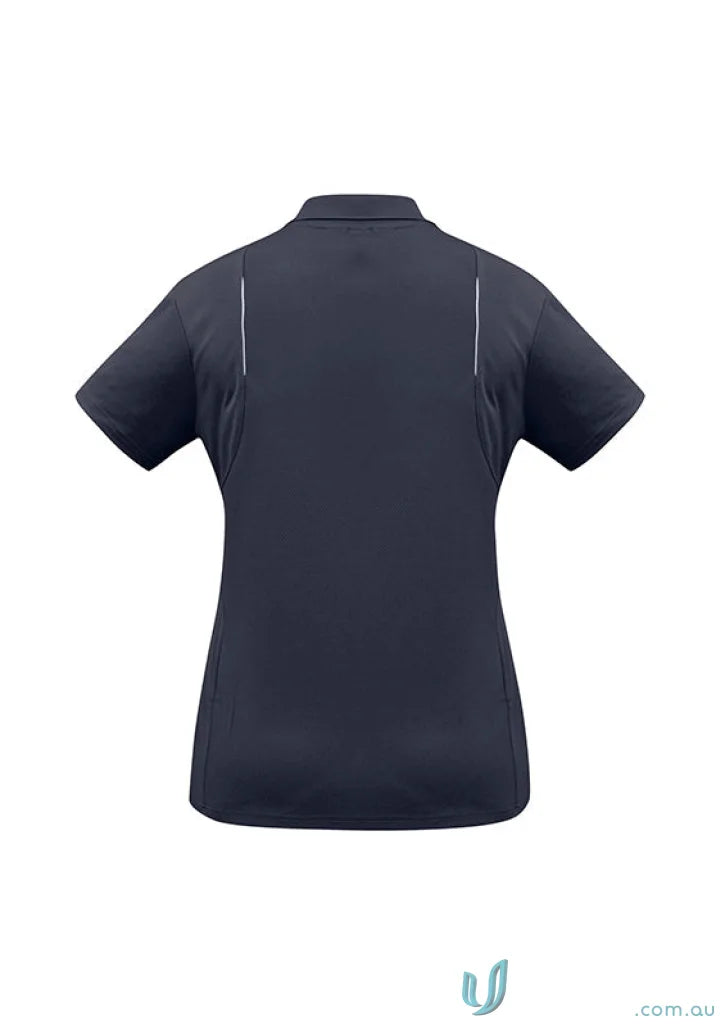 Dark short-sleeved polo shirt from Ladies United Polo Biz Collection in sports interlock fabric