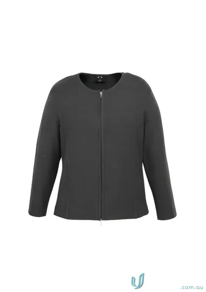 Gray ladies zip cardigan for a cozy and stylish look, perfect for any outfit
