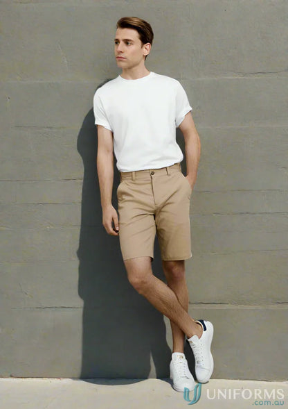 Man in casual summer Lawson Stretch Chino Shorts from Biz Collection Lawson for men