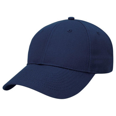 Navy Legend 4009 cap with poly viscose curved brim and embroidered eyelets
