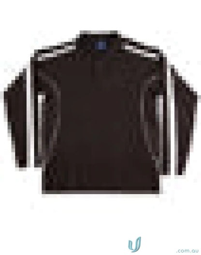 Black long-sleeved athletic shirt from Legend Air L/S Polo, true dry fashion sleeve polo PS69