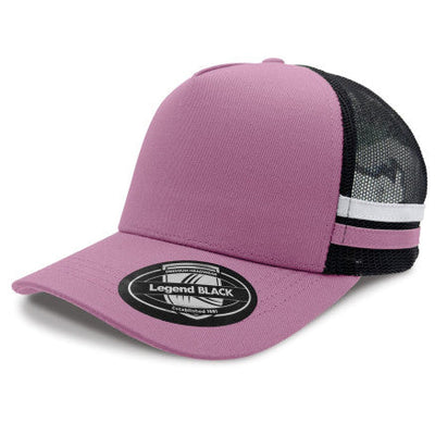 Legend Striped Trucker Hat in legend black premium cotton twill