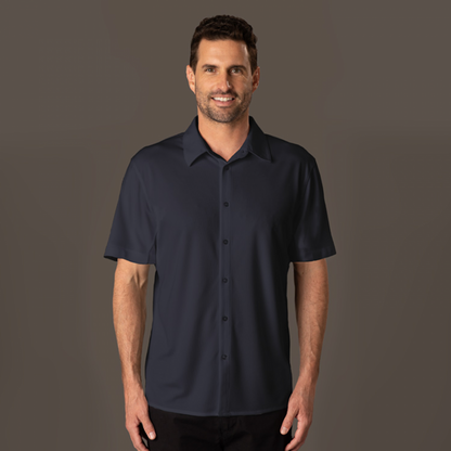 Liberty Premium Men’s Short Sleeve Shirt - Navy / A(XS) - SHIRTS