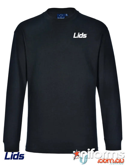 Black long-sleeved cotton jersey workwear shirt from LIDS LHC EMB Navy LS Tee