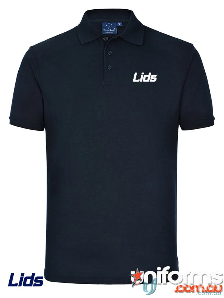 Navy blue polo shirt from LIDS LHC EMB for uniforms, workwear, or work uniforms