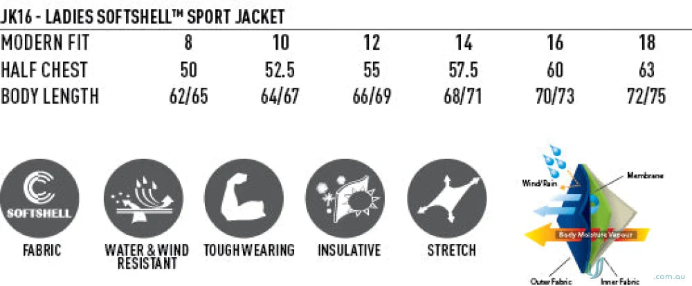 LIDS Ladies Navy Softshell Jacket with sizing and features for sport or uniforms