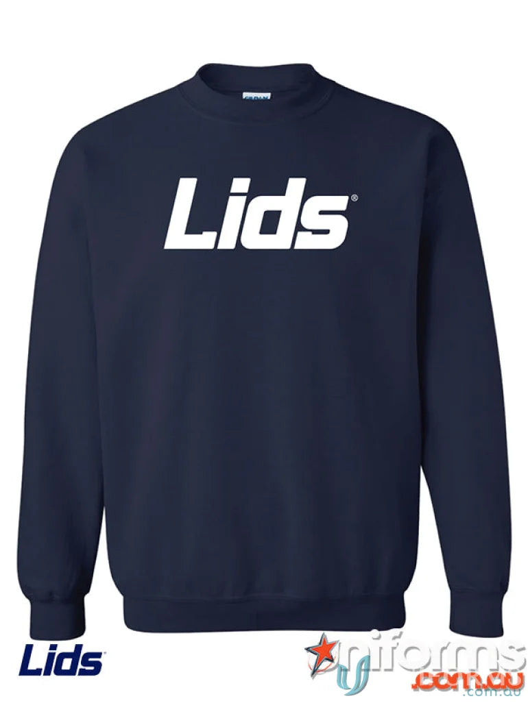 Navy blue sweatshirt from LIDS print collection, perfect for work uniforms or casual wear