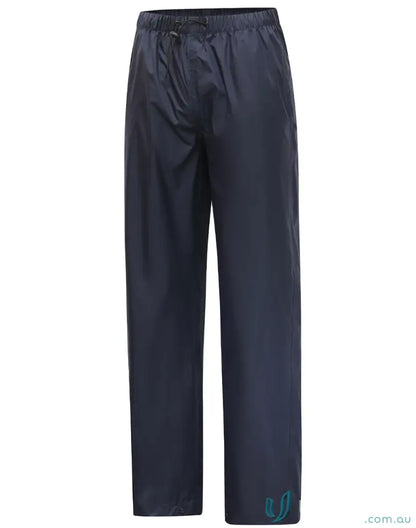 Navy blue lightweight nylon waterproof rain pants perfect for rainy days