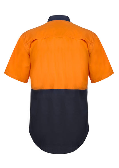 Lightweight HiVis S/S Vented Cotton Drill Shirt - WORKWEAR