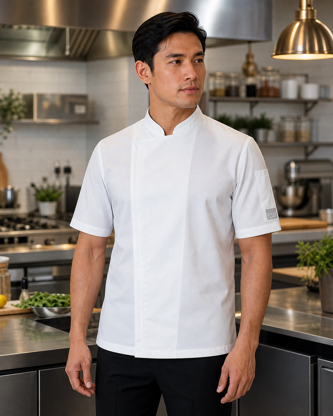 Lightweight Slim-Fit Zip Closure Chef Jacket