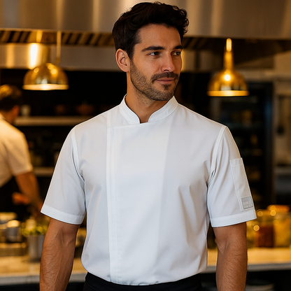 Lightweight Slim-Fit Zip Closure Chef Jacket - White / A(2XS) - Chefwear