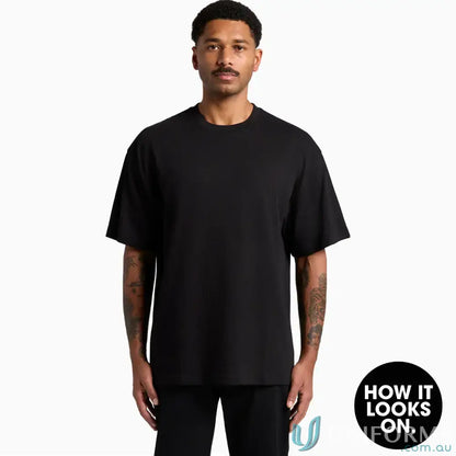 Black Lob Oversize Tee with wide neck ribbing, perfect for men’s street tees