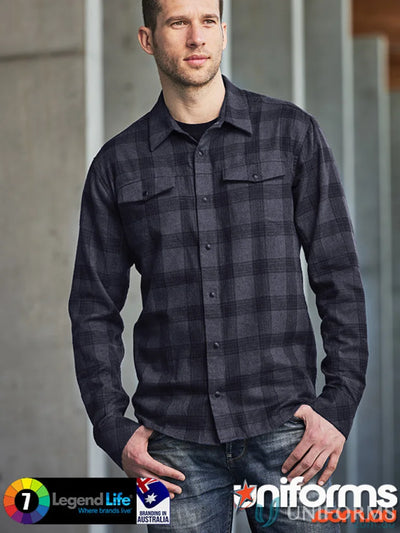 Men’s Logan Snap Front Shirt with plaid pattern, snap closures, and chest pockets