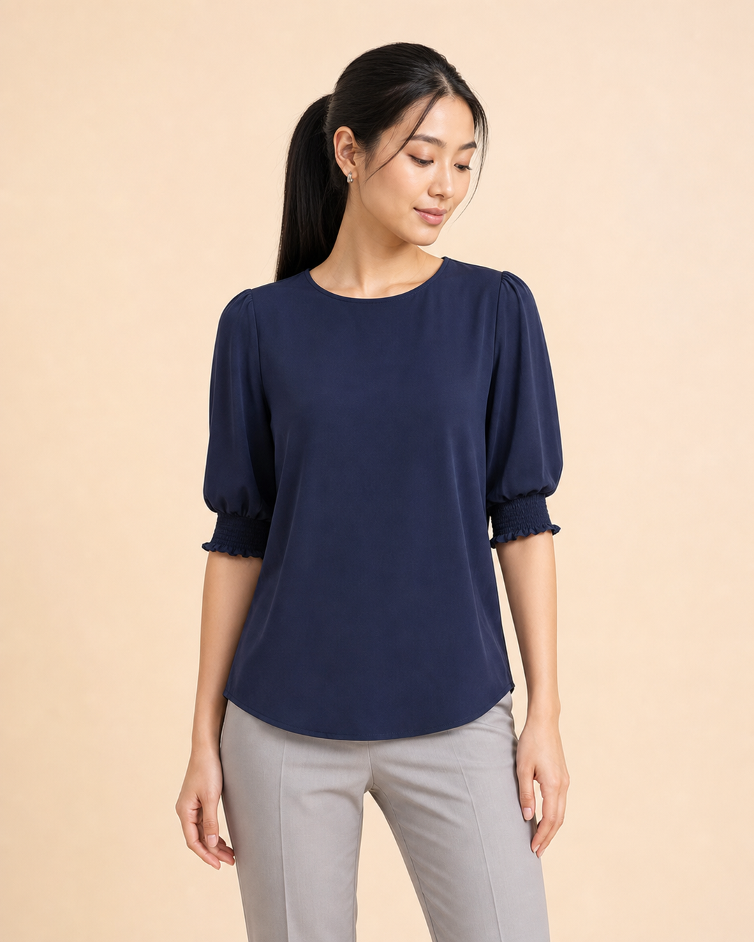 Lola Shirred Cuff Top
