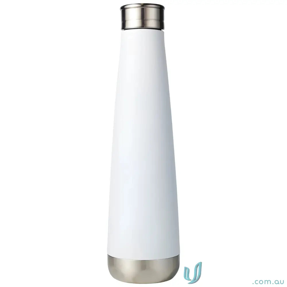 White metal water bottle in Lotus 500ml stainless steel double wall vacuum insulated design