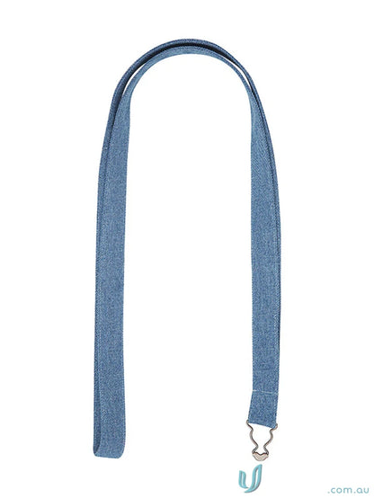 Blue denim lanyard with metal clip, reinforced rivets, perfect for Louie Stonewash Apron