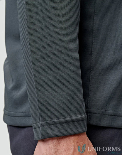 Dark gray Lucky Bamboo LS Polo made from bamboo charcoal interlock fabric