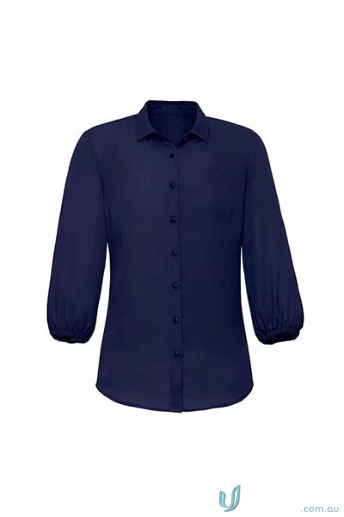 Navy blue Rb965lt Biz Collection Lucy blouse ladies with 3Qrt Sleeve design