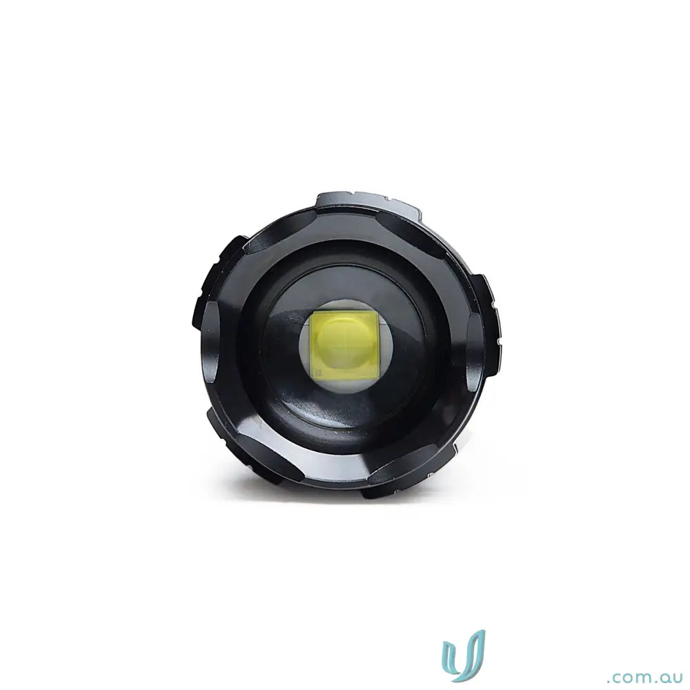 Black LuminaPro Torch with 15w XHP70 LED and adjustable zoom for powerful light