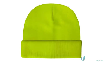 Neon green knit beanie from Luminescent Safety Acrylic Beanie for workwear and uniforms