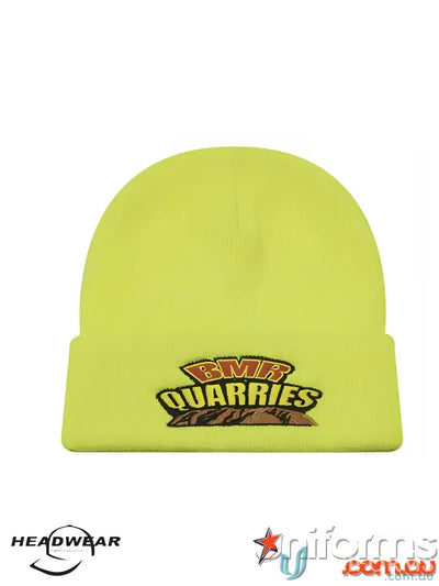 Yellow knit beanie from Luminescent Safety Acrylic Beanie, perfect for workwear and uniforms
