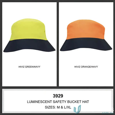 Luminescent Safety Bucket Hat in green/navy and orange/navy for workwear uniforms