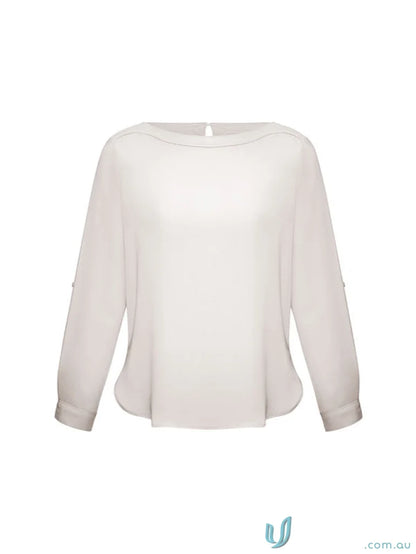Womens Madison Boatneck Blouse in finely stitched style with comfortable mechanical stretch fabric
